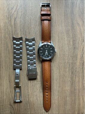 Seiko Men's Automatic Watch with Brown Leather Strap Model SARB033 38 mm case